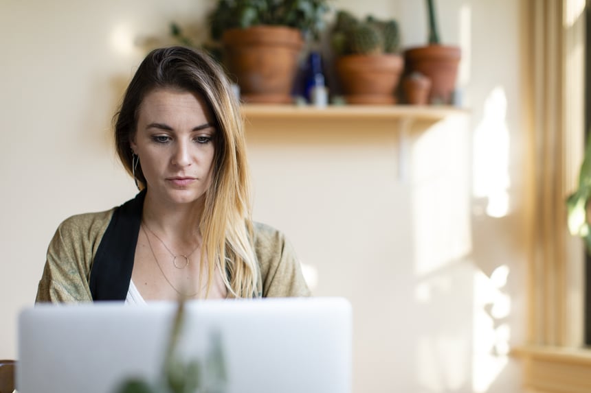 woman working from home